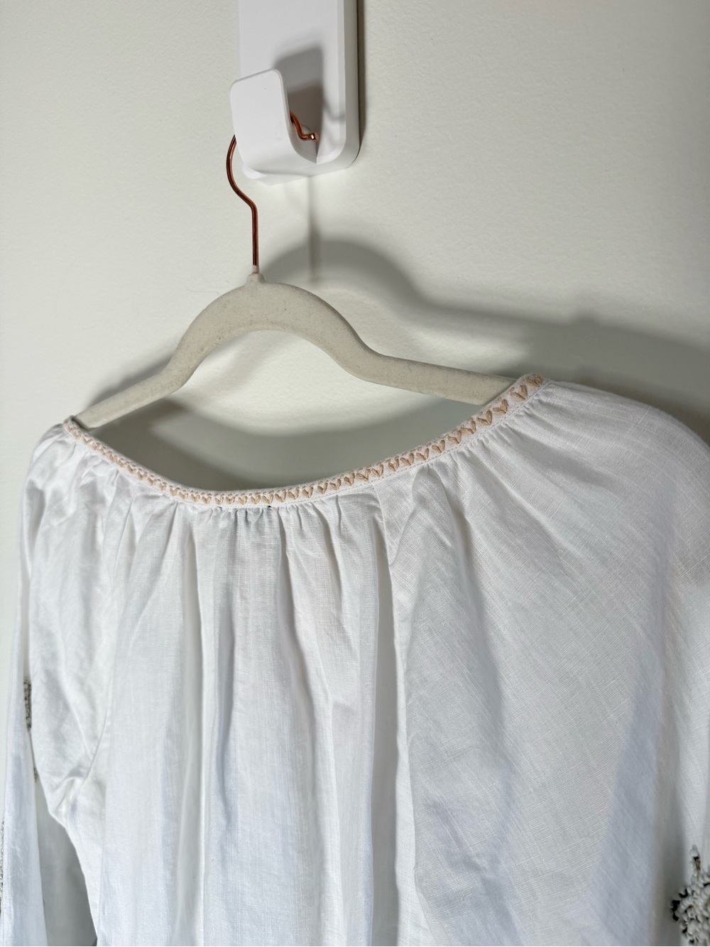 Talbots • NWT Palm Embellished Linen Cotton Pullover Blouse Beachy Size Coastal - Picture 10 of 12
